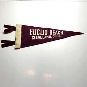 Vintage Euclid Beach Amusements Park Pennant Flag- Very Rare